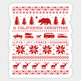 California Christmas Holiday Pattern | Cute Xmas Sticker